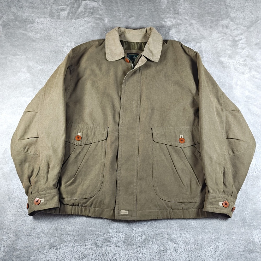 Rainforest Jacket Mens Large Green Field Utility Chore Full Zip Outdoor Workwear